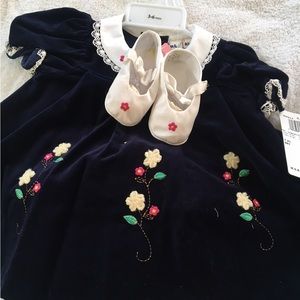 NWT Blue Velvet Floral Dress 3-6 Months